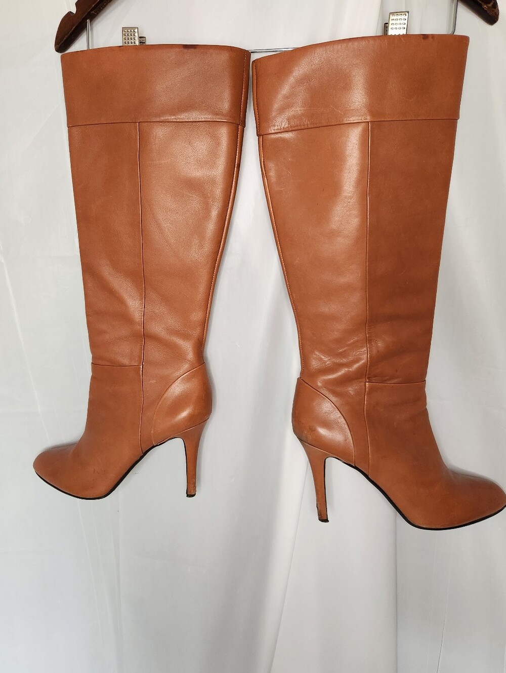 Whitle Tawny Brown Leather Knee High Stiletto Boots